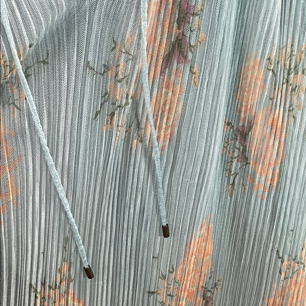 Free People Flowing Blouse in Soft Blue and Peach - Picture 5 of 16